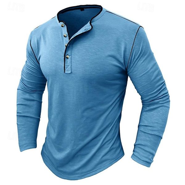 Bandana Print 3D Print Short Sleeve Henley Standing Collar Tee - Image 10
